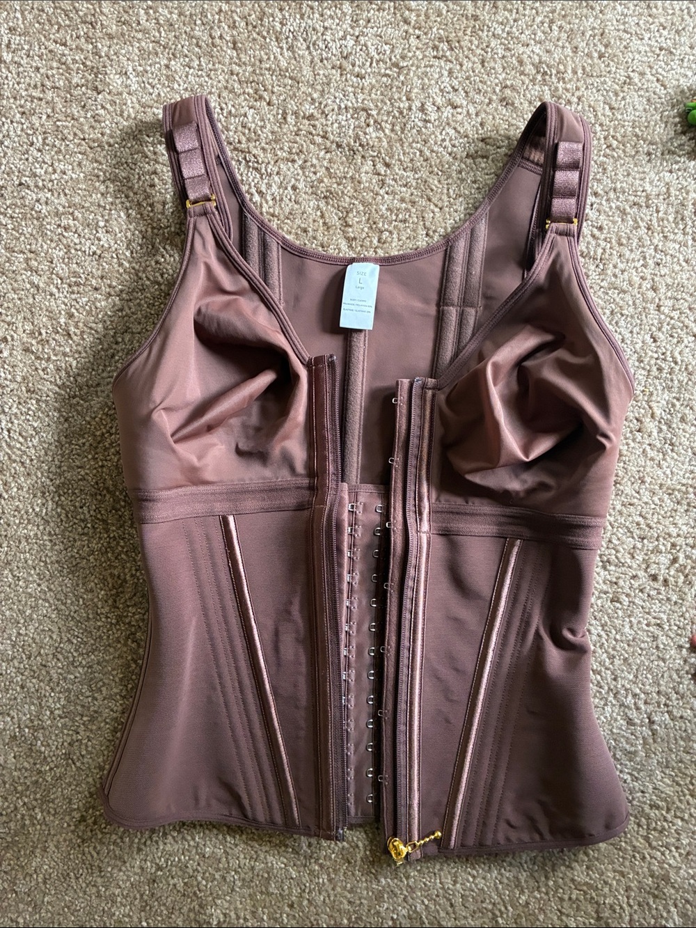 Women’s Front-Zip Waist Trainer Shapewear - Brown